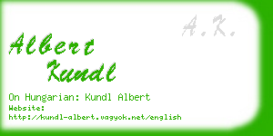 albert kundl business card